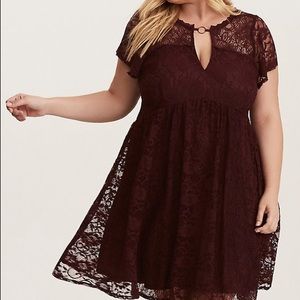 Maroon/burgundy lace dress